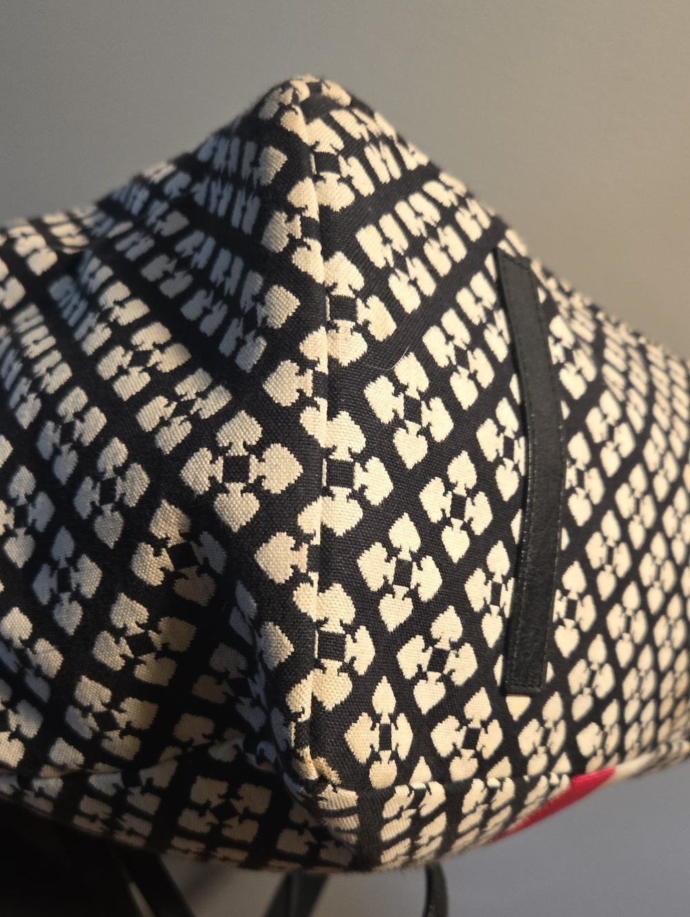 kate spade Black & White Pattern Tote with Pink and Cream Stripe - Picture 7 of 13